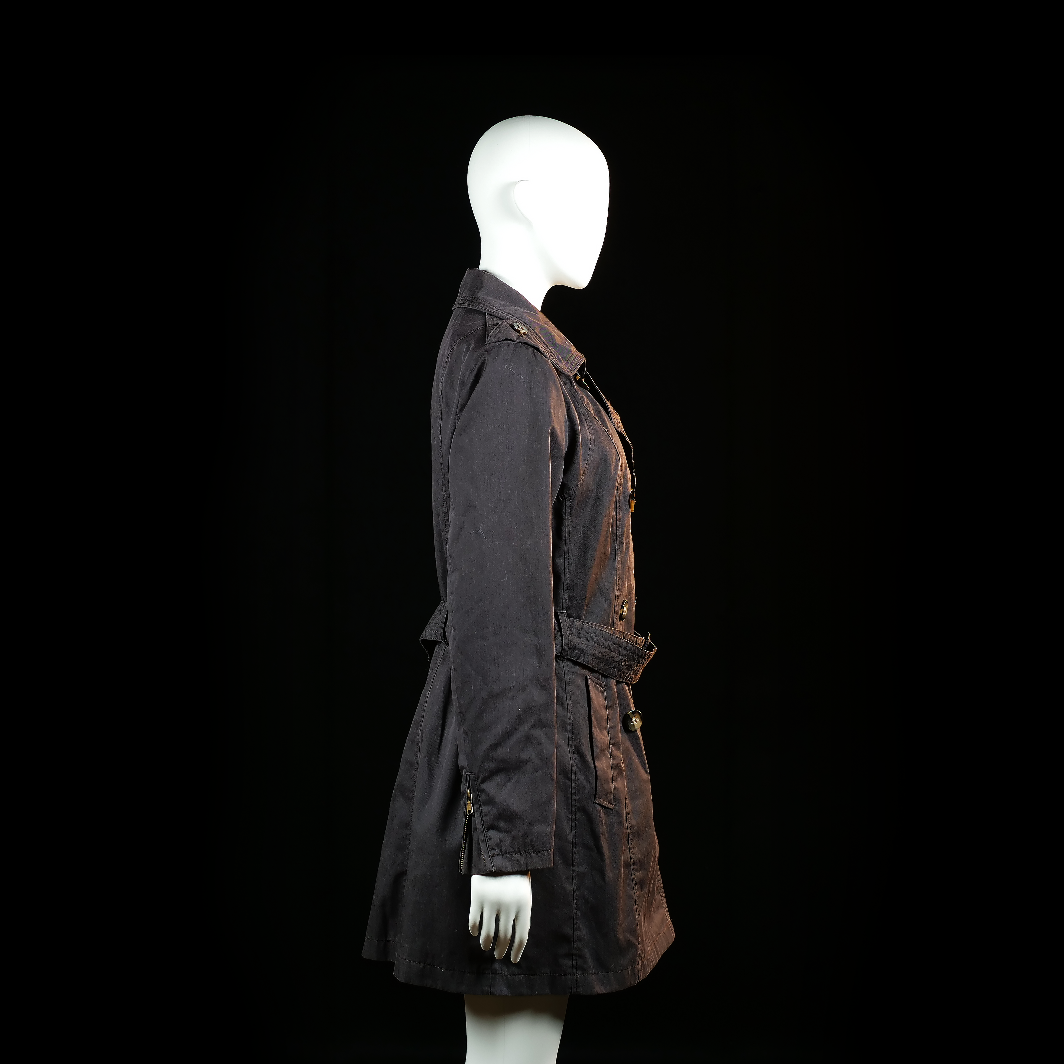 Yessica - trench coat - Charcoal - (Storlek: 42)