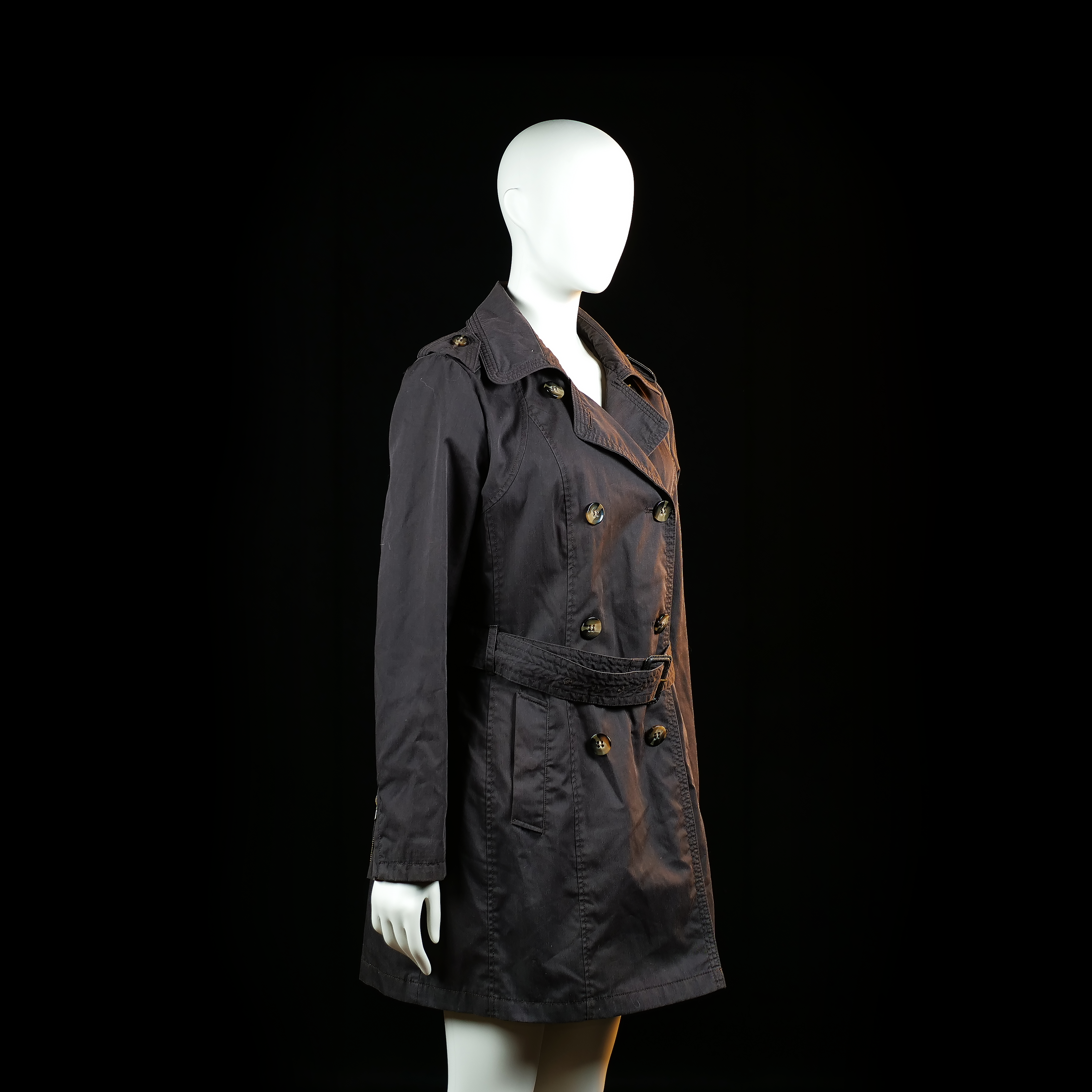 Yessica - trench coat - Charcoal - (Storlek: 42)