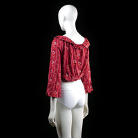 H&M Divided - blouse - Burgundy, White - (Storlek: 44)