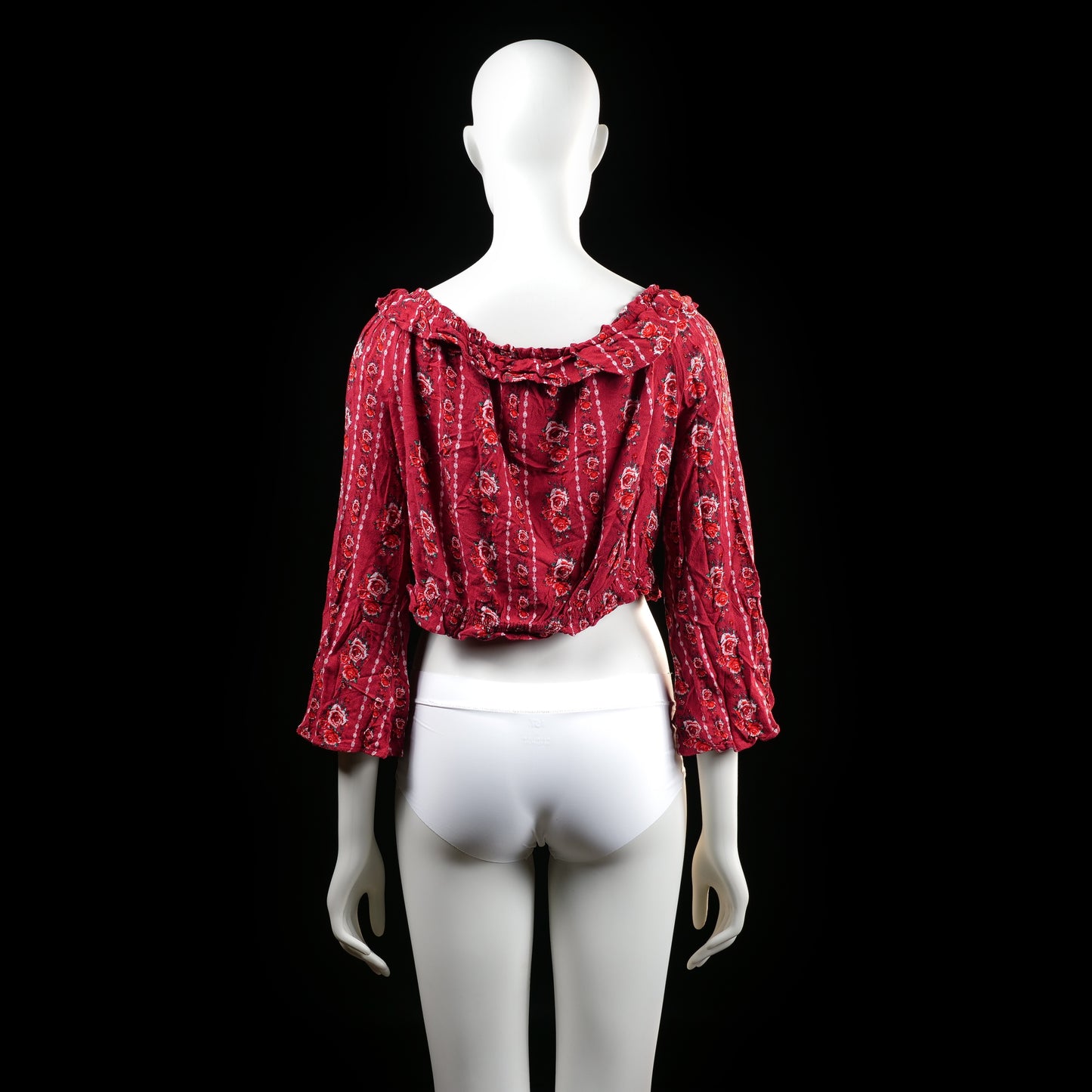 H&M Divided - blouse - Burgundy, White - (Storlek: 44)