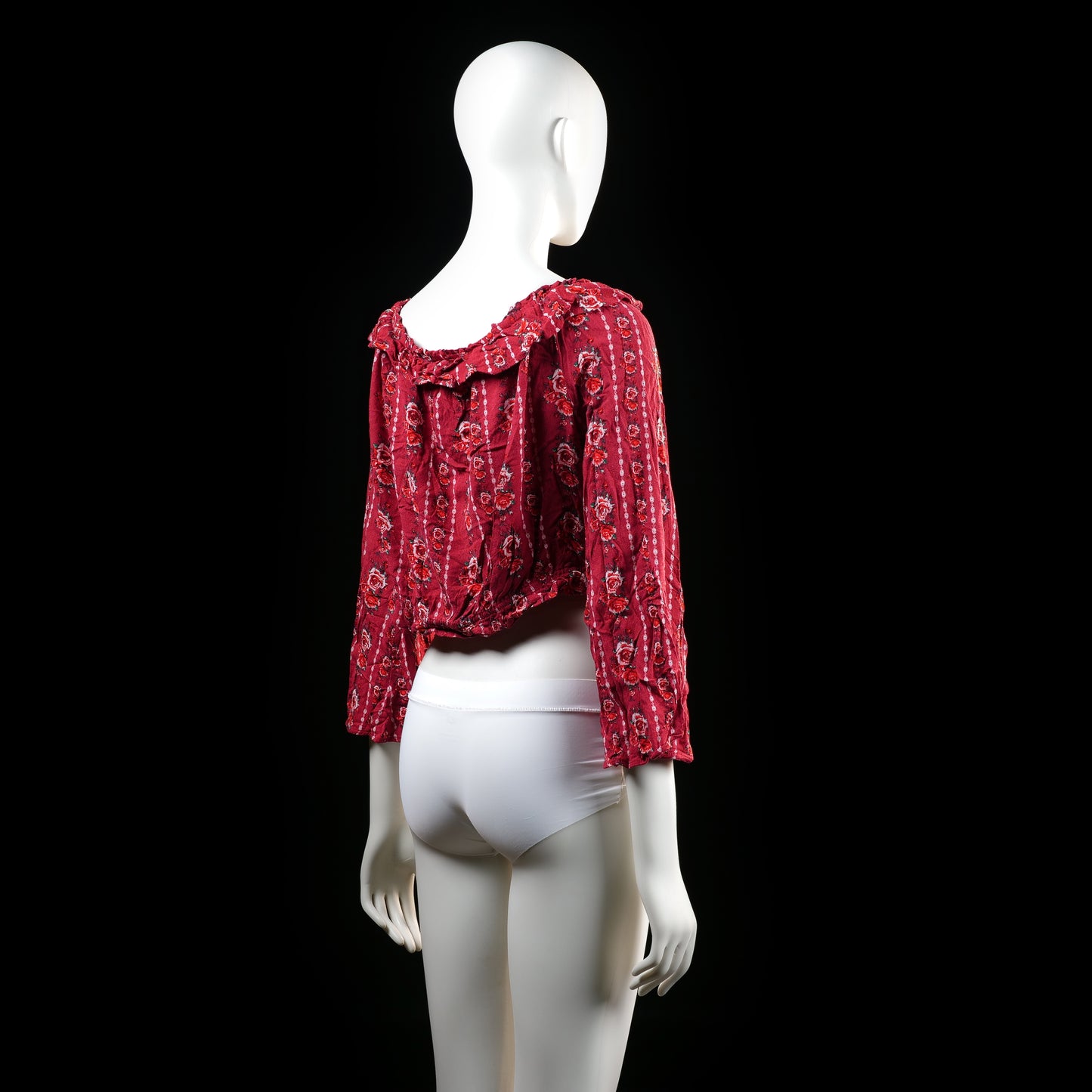 H&M Divided - blouse - Burgundy, White - (Storlek: 44)