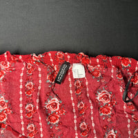 H&M Divided - blouse - Burgundy, White - (Storlek: 44)