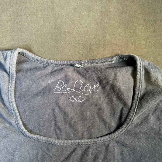 Believe - t-shirt - Navy - (Storlek: XS)