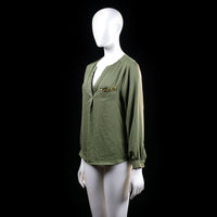 H&M - blouse - Olive - (Storlek: 38)