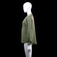 H&M - blouse - Olive - (Storlek: 38)