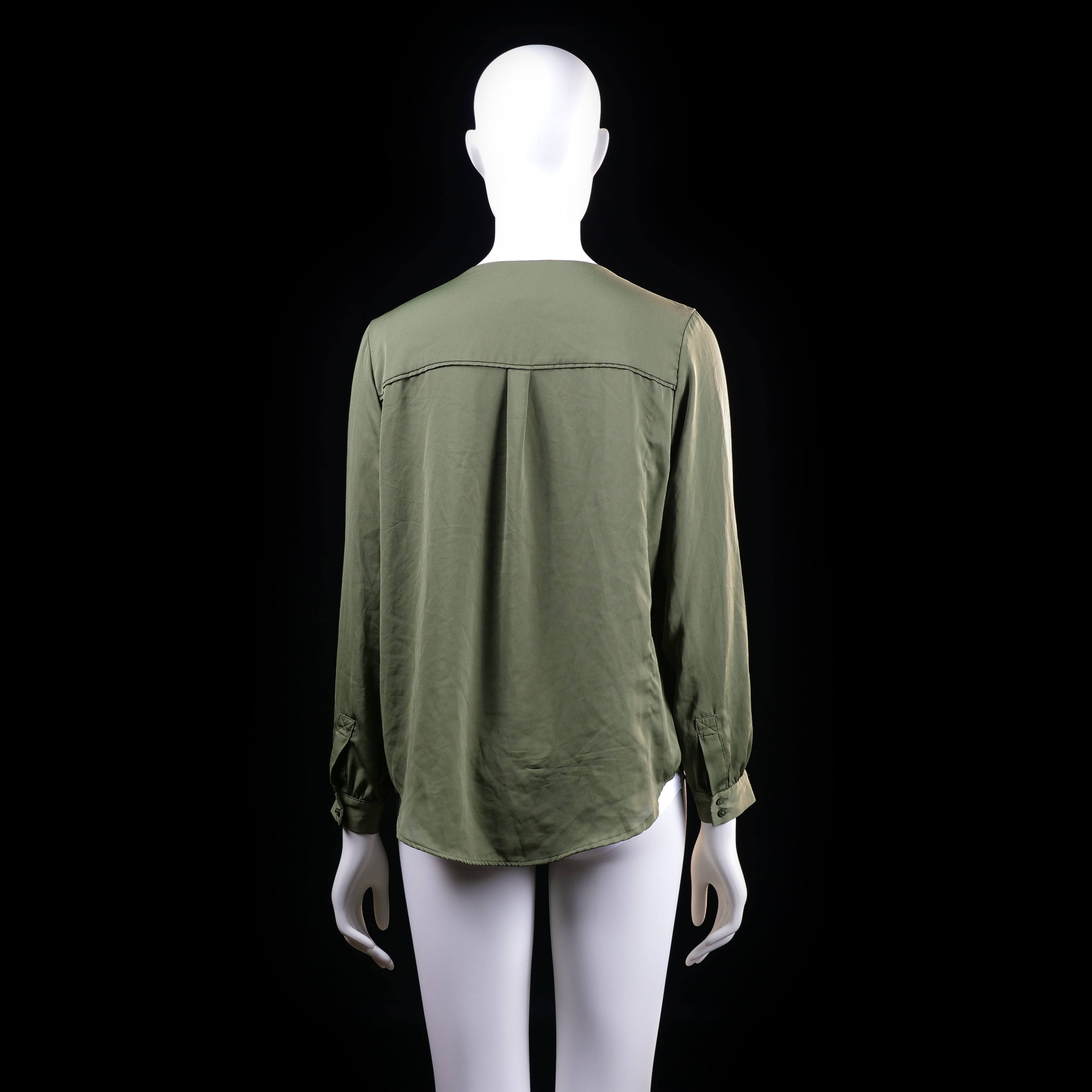 H&M - blouse - Olive - (Storlek: 38)