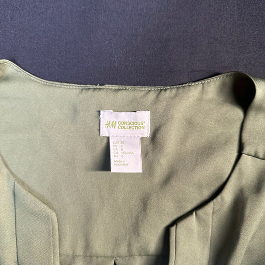 H&M - blouse - Olive - (Storlek: 38)