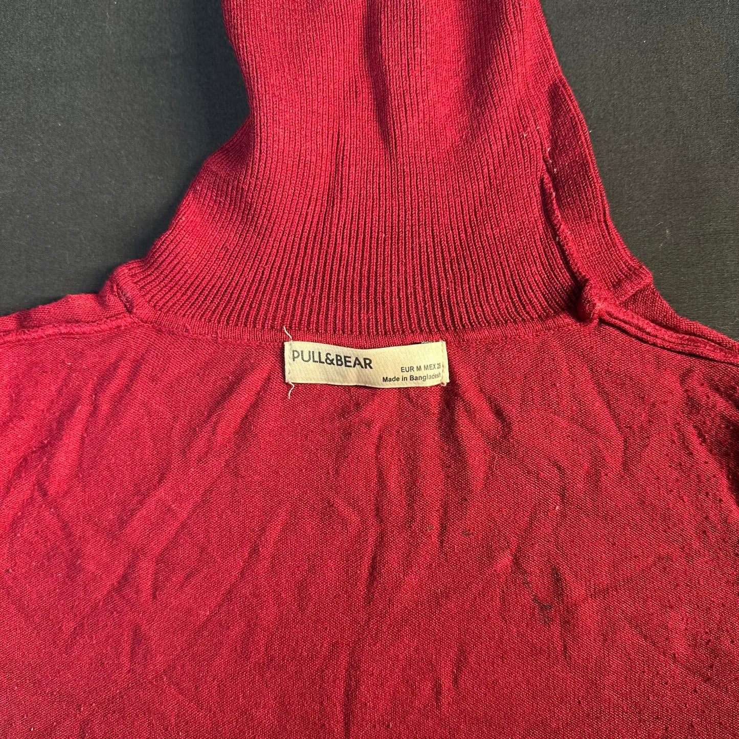 Pull&Bear - sweater - Burgundy - (Storlek: M)