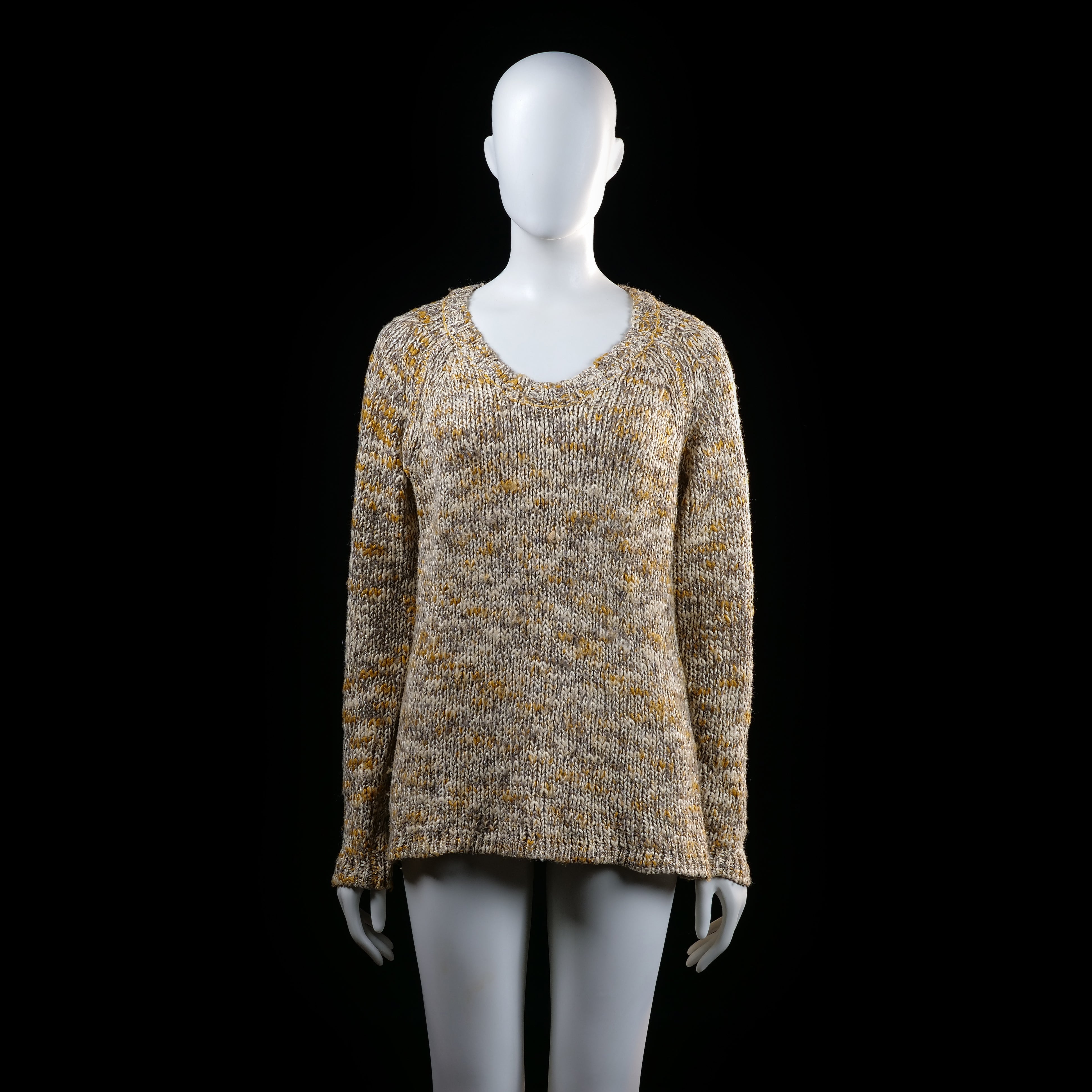 Broadway - sweater - Beige, Mustard - (Storlek: M)