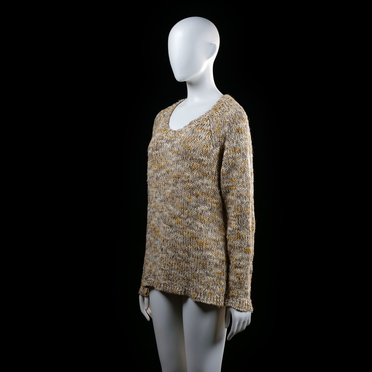 Broadway - sweater - Beige, Mustard - (Storlek: M)