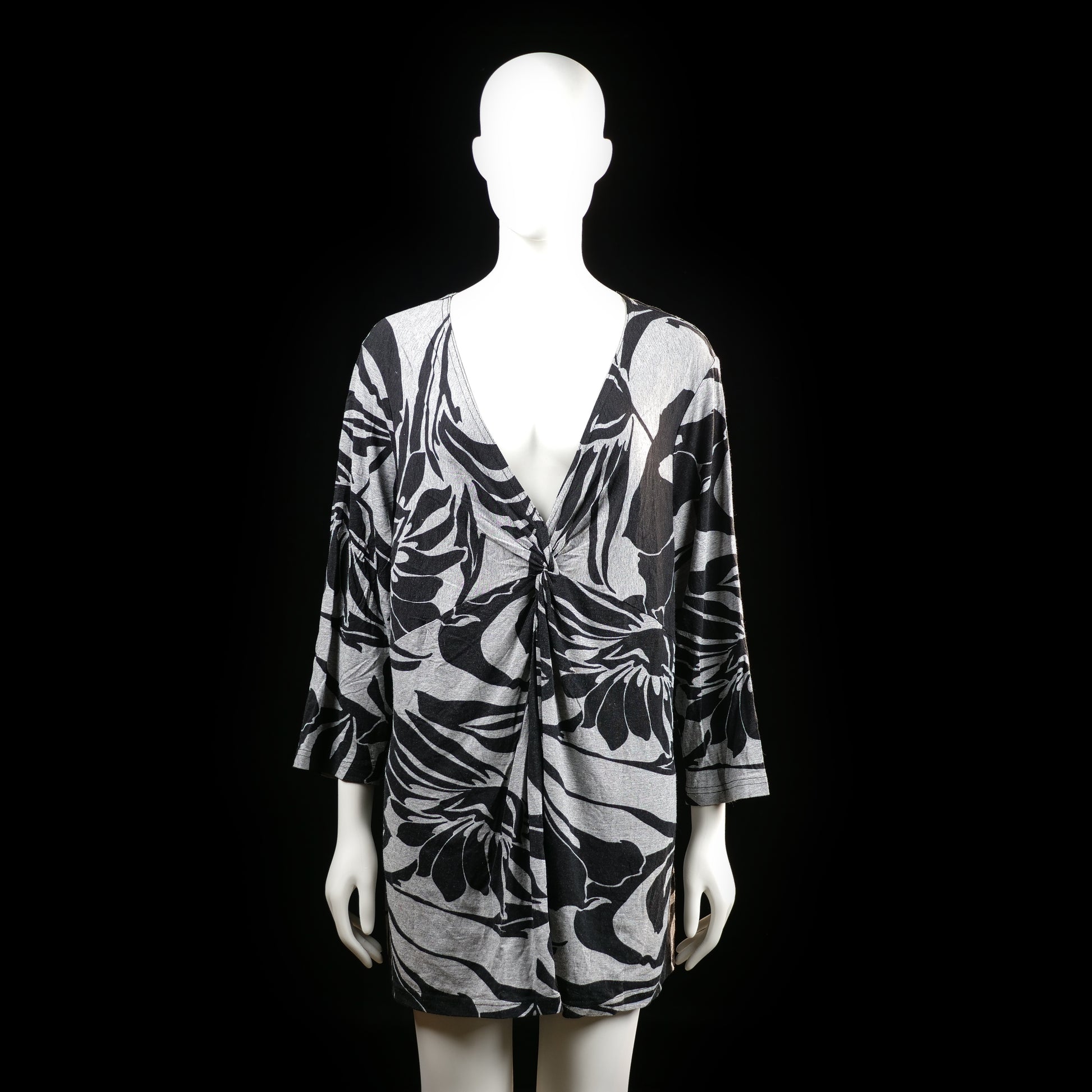 M&S - tunic - Light Gray, Black - (Storlek: XXL)