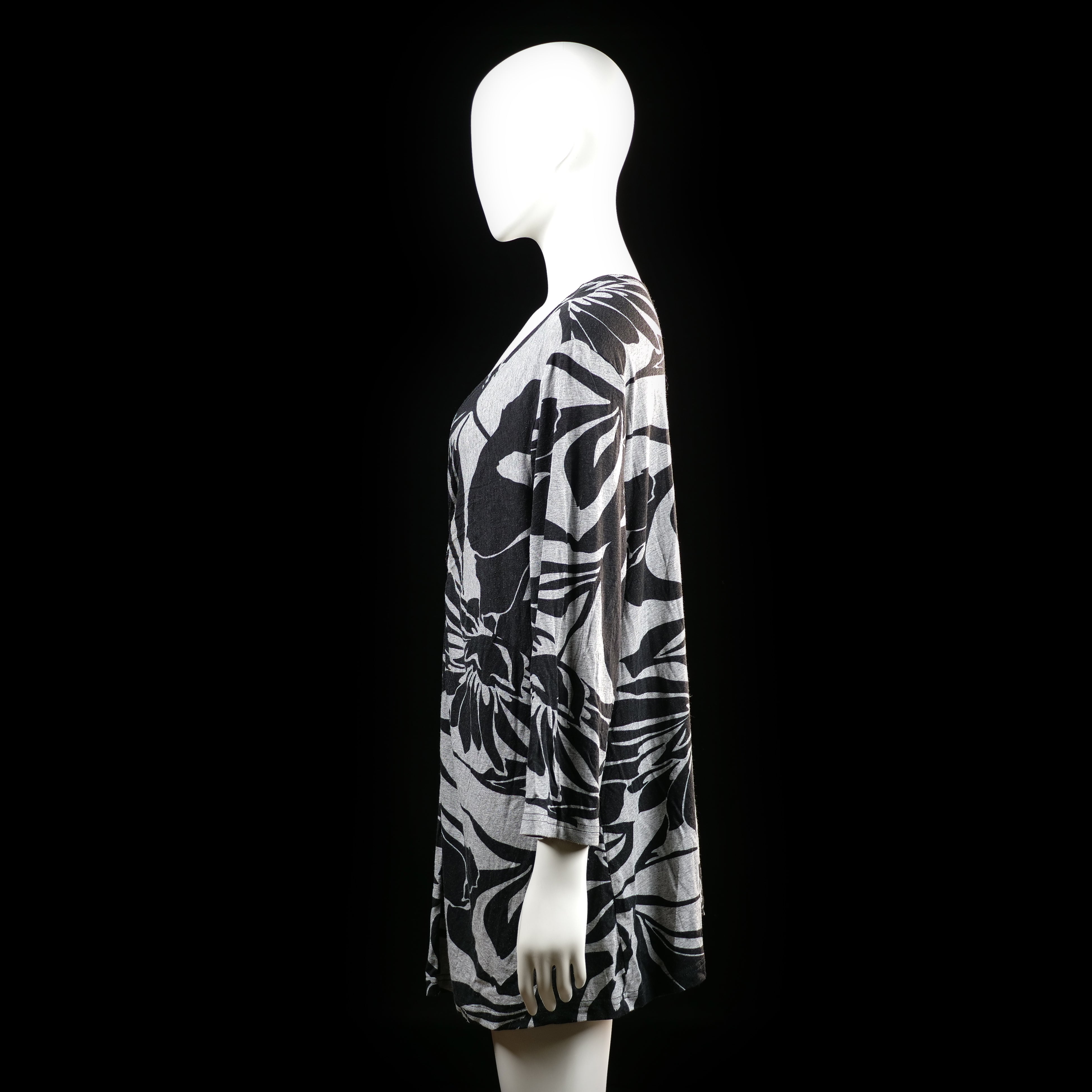 M&S - tunic - Light Gray, Black - (Storlek: XXL)