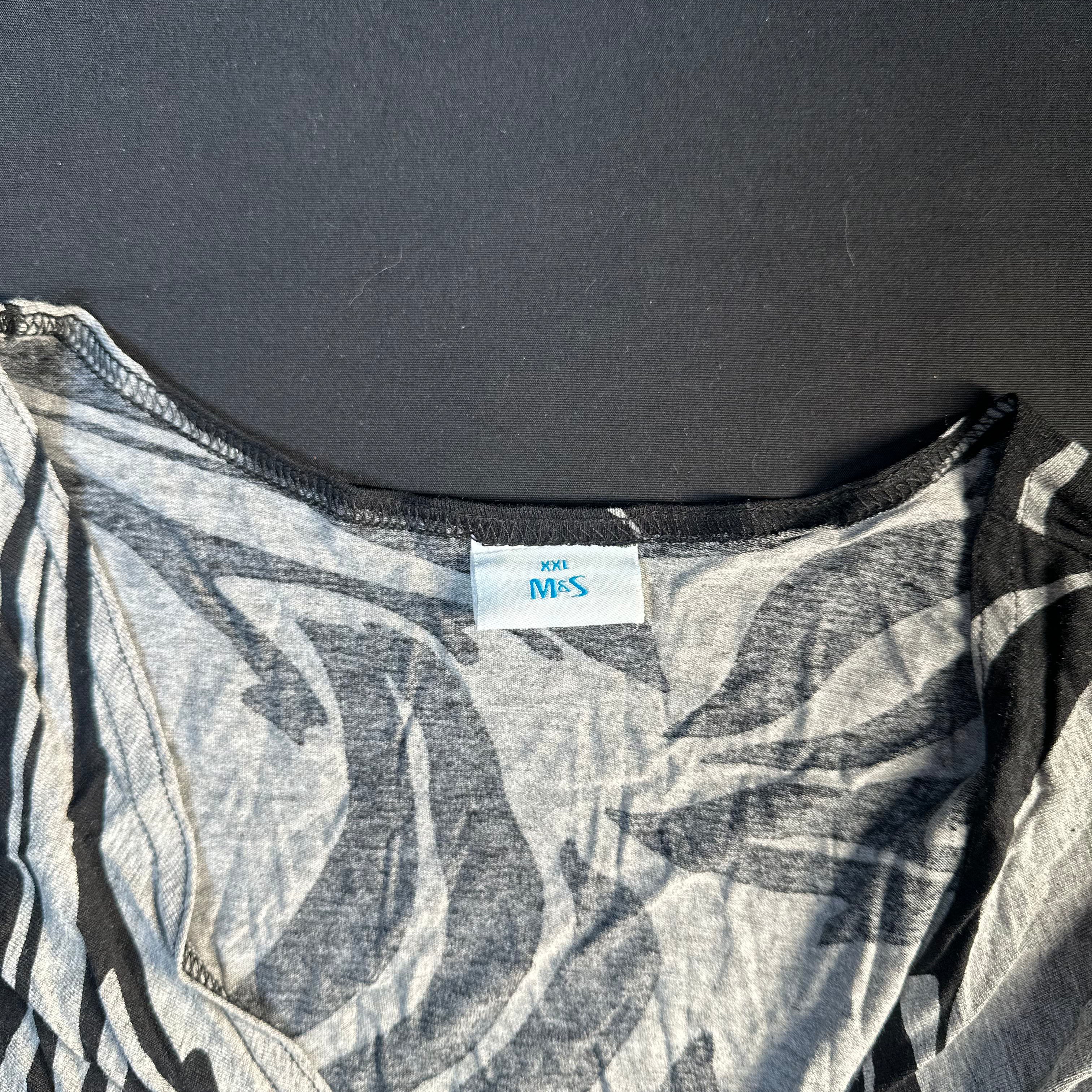 M&S - tunic - Light Gray, Black - (Storlek: XXL)