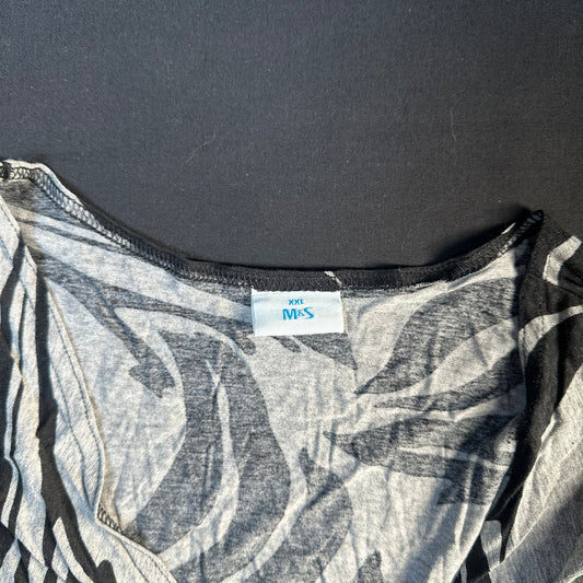 M&S - tunic - Light Gray, Black - (Storlek: XXL)