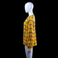 Cubus - blouse - Mustard, Navy - (Storlek: 44)