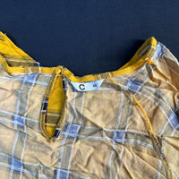 Cubus - blouse - Mustard, Navy - (Storlek: 44)