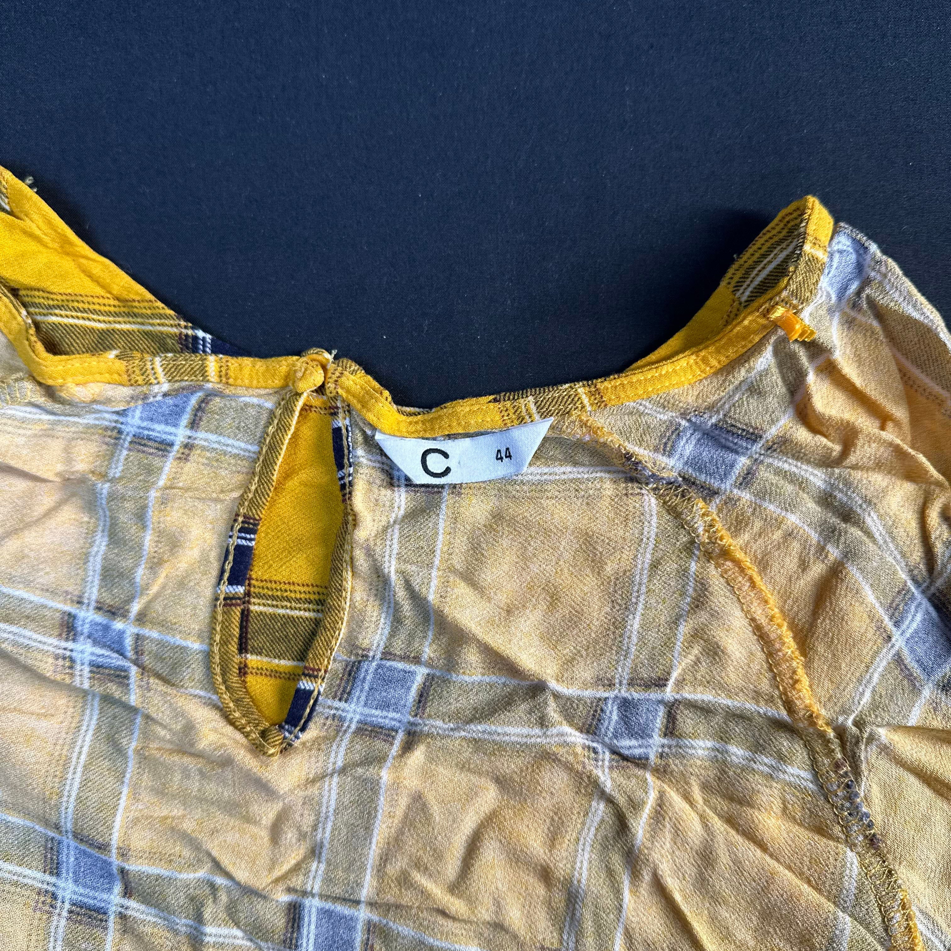 Cubus - blouse - Mustard, Navy - (Storlek: 44)