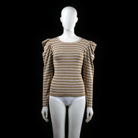 Jacqueline De Yong - sweater - Beige, White - (Storlek: L)