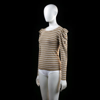 Jacqueline De Yong - sweater - Beige, White - (Storlek: L)