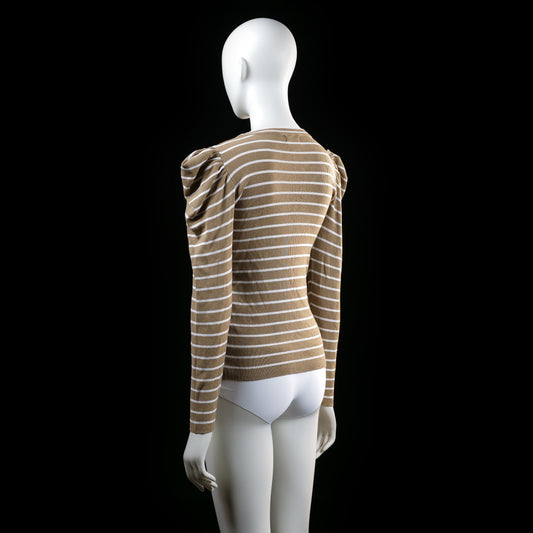 Jacqueline De Yong - sweater - Beige, White - (Storlek: L)