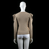 Jacqueline De Yong - sweater - Beige, White - (Storlek: L)