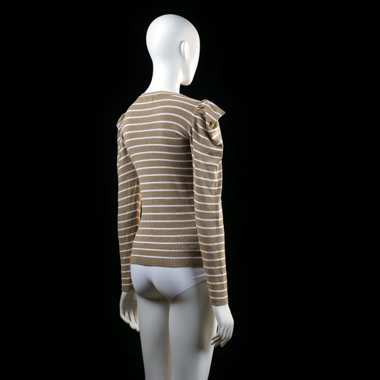 Jacqueline De Yong - sweater - Beige, White - (Storlek: L)