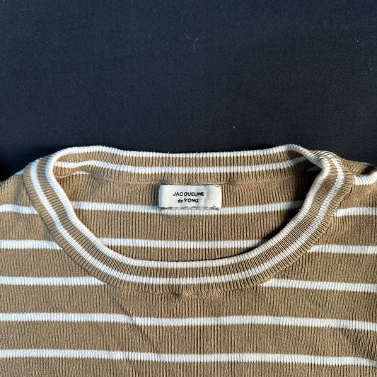 Jacqueline De Yong - sweater - Beige, White - (Storlek: L)