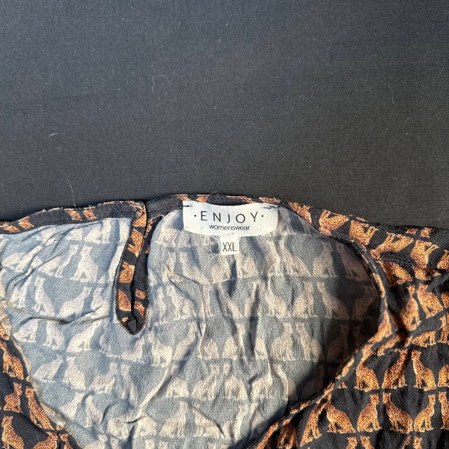 Enjoy - tunic - Black, Camel - (Storlek: XXL)