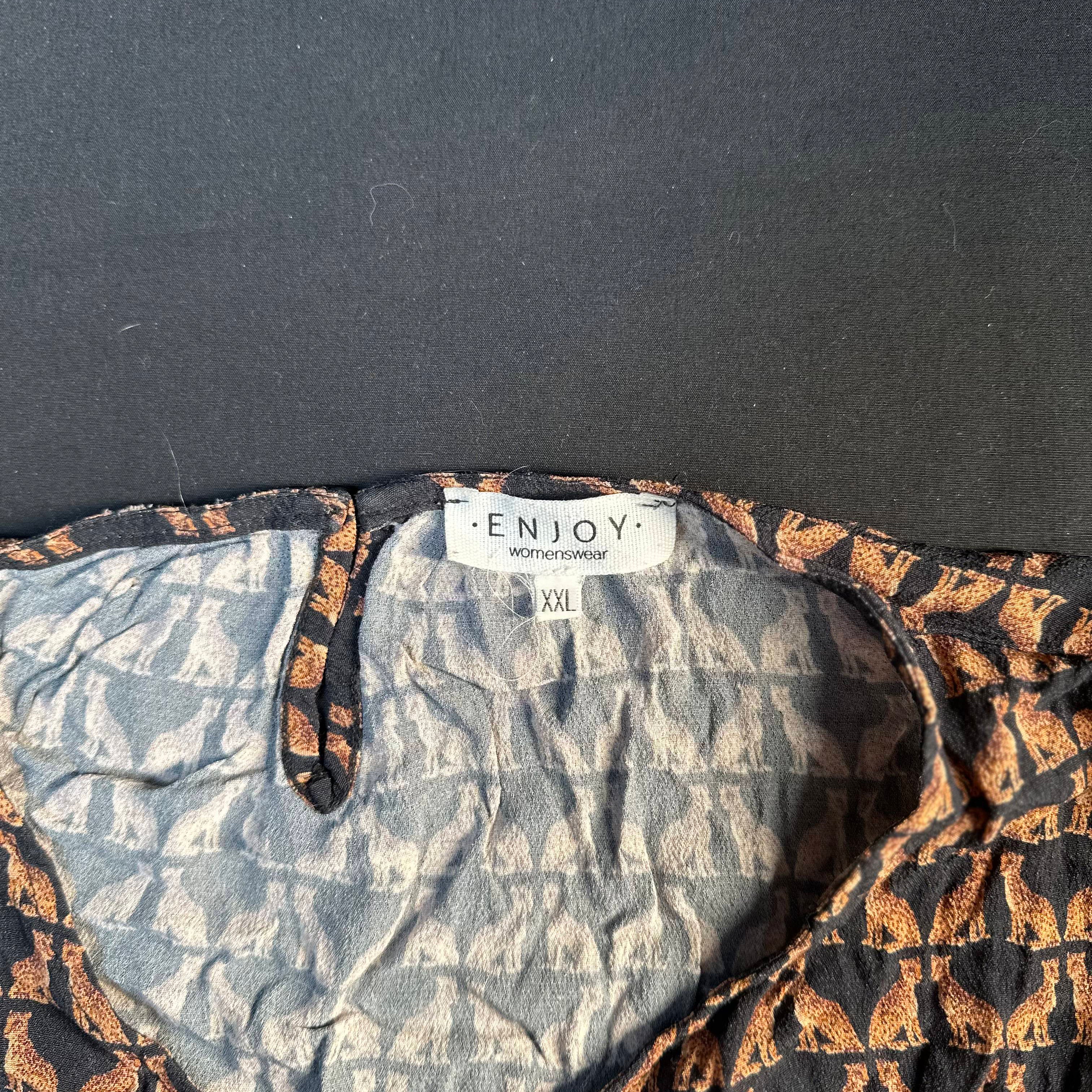 Enjoy - tunic - Black, Camel - (Storlek: XXL)