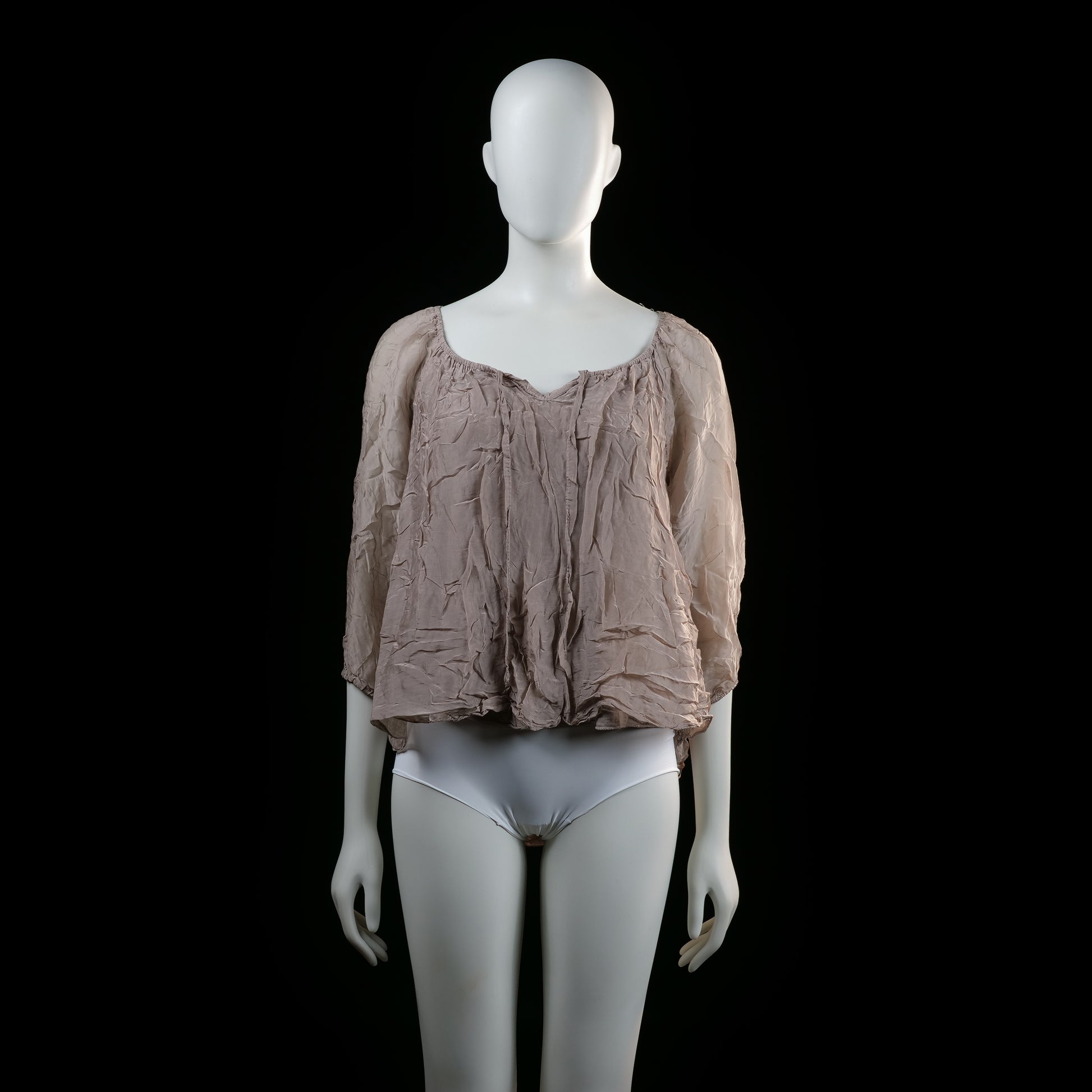 Made In Italy - blouse - Taupe - (Storlek: S)