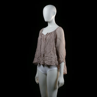 Made In Italy - blouse - Taupe - (Storlek: S)
