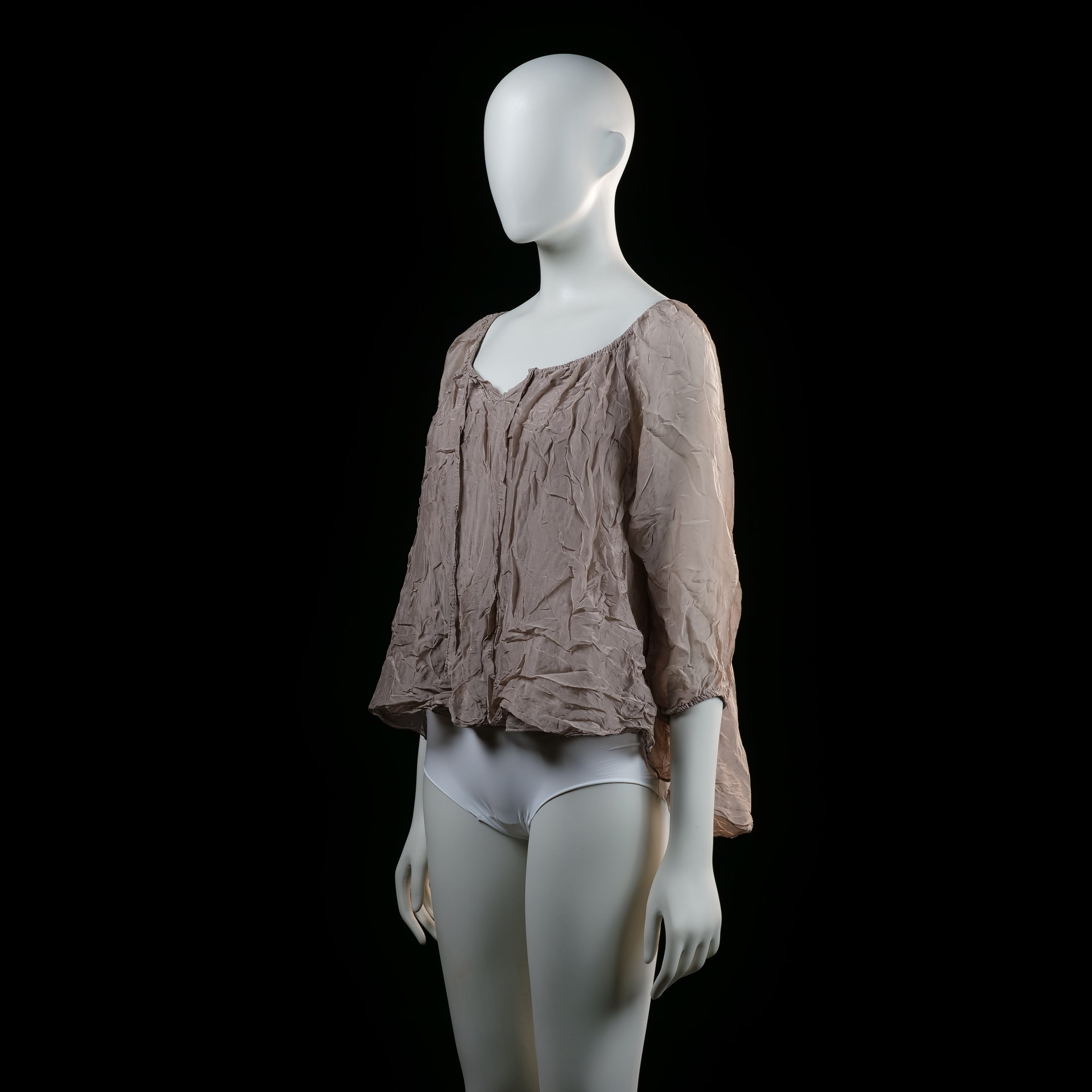 Made In Italy - blouse - Taupe - (Storlek: S)