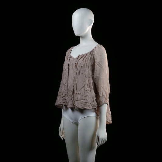 Made In Italy - blouse - Taupe - (Storlek: S)