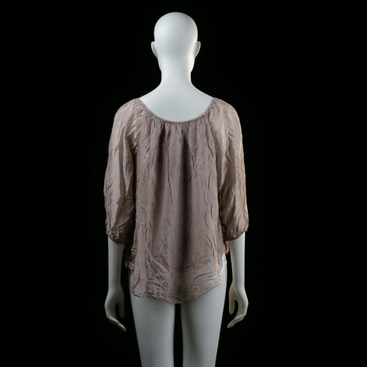 Made In Italy - blouse - Taupe - (Storlek: S)