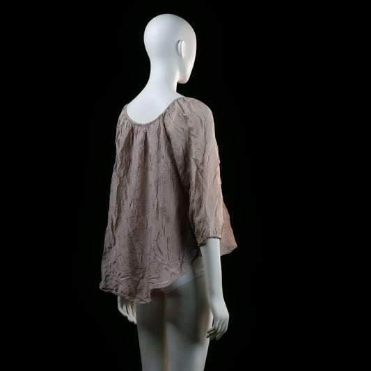 Made In Italy - blouse - Taupe - (Storlek: S)