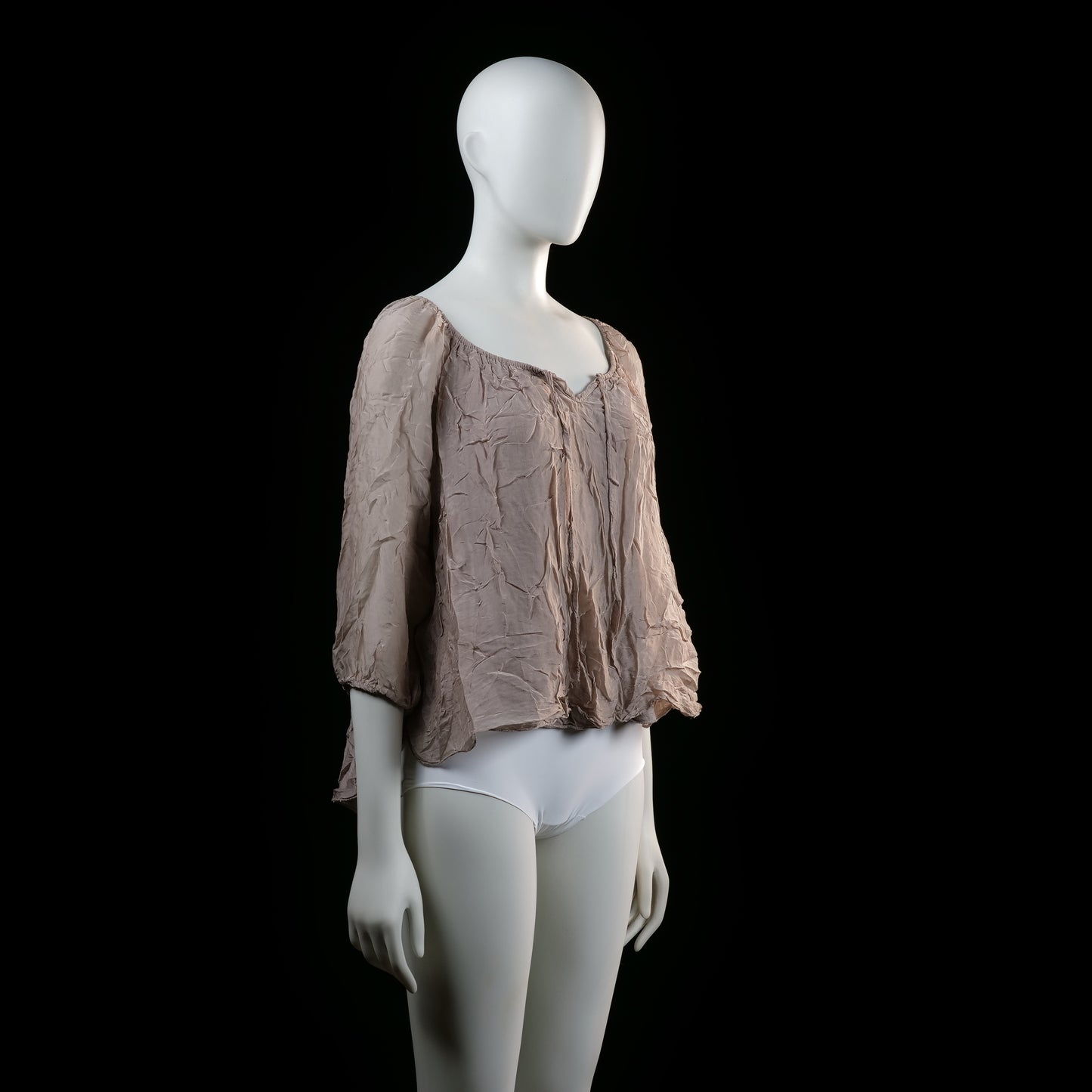 Made In Italy - blouse - Taupe - (Storlek: S)