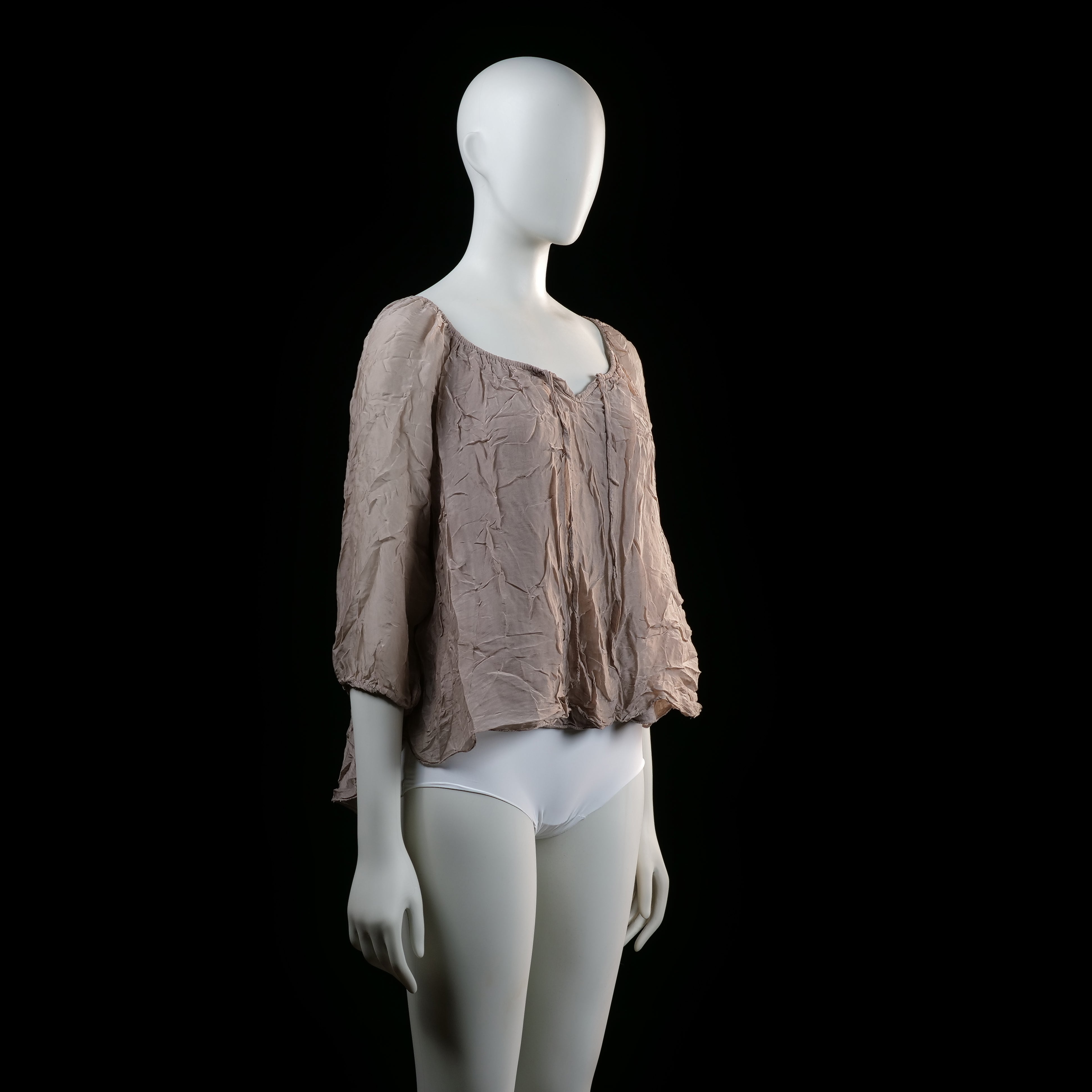Made In Italy - blouse - Taupe - (Storlek: S)