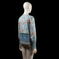 blouse - Light Blue, Rust - (Storlek: S)