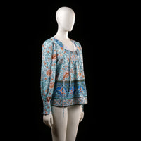 blouse - Light Blue, Rust - (Storlek: S)
