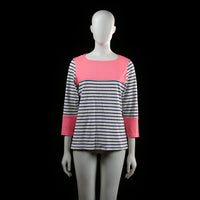 Joules - t-shirt - White, Navy, Pink - (Storlek: M)