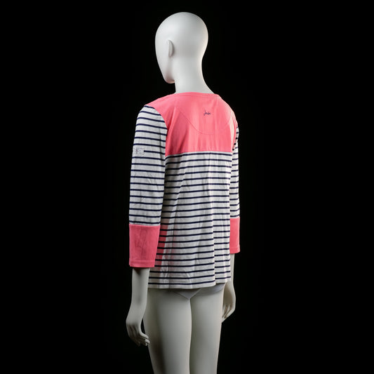 Joules - t-shirt - White, Navy, Pink - (Storlek: M)