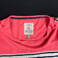 Joules - t-shirt - White, Navy, Pink - (Storlek: M)