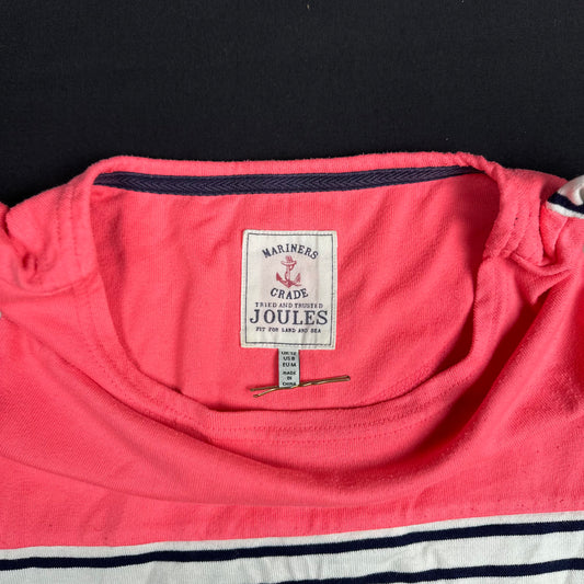 Joules - t-shirt - White, Navy, Pink - (Storlek: M)