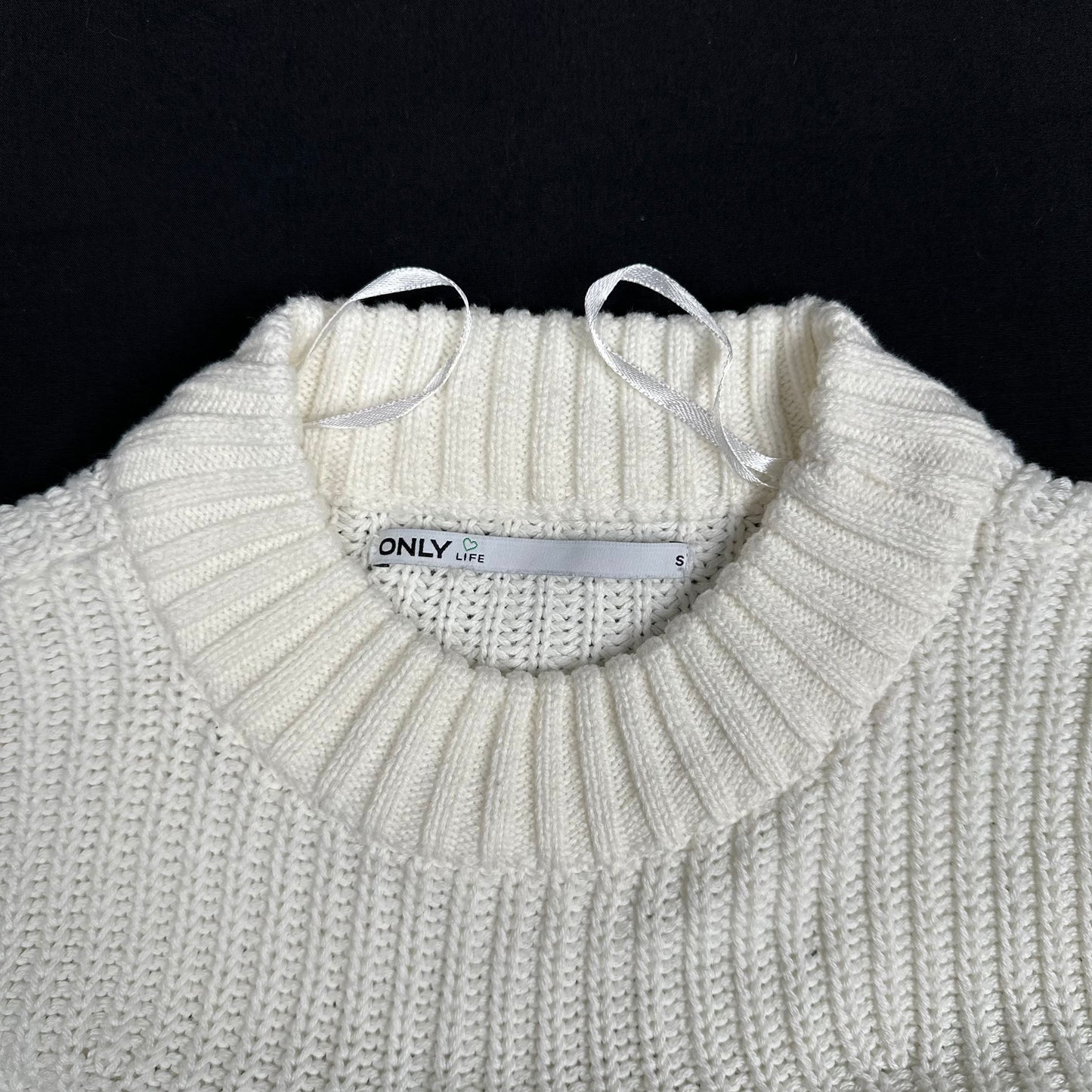 Only - sweater - White - (Storlek: S)