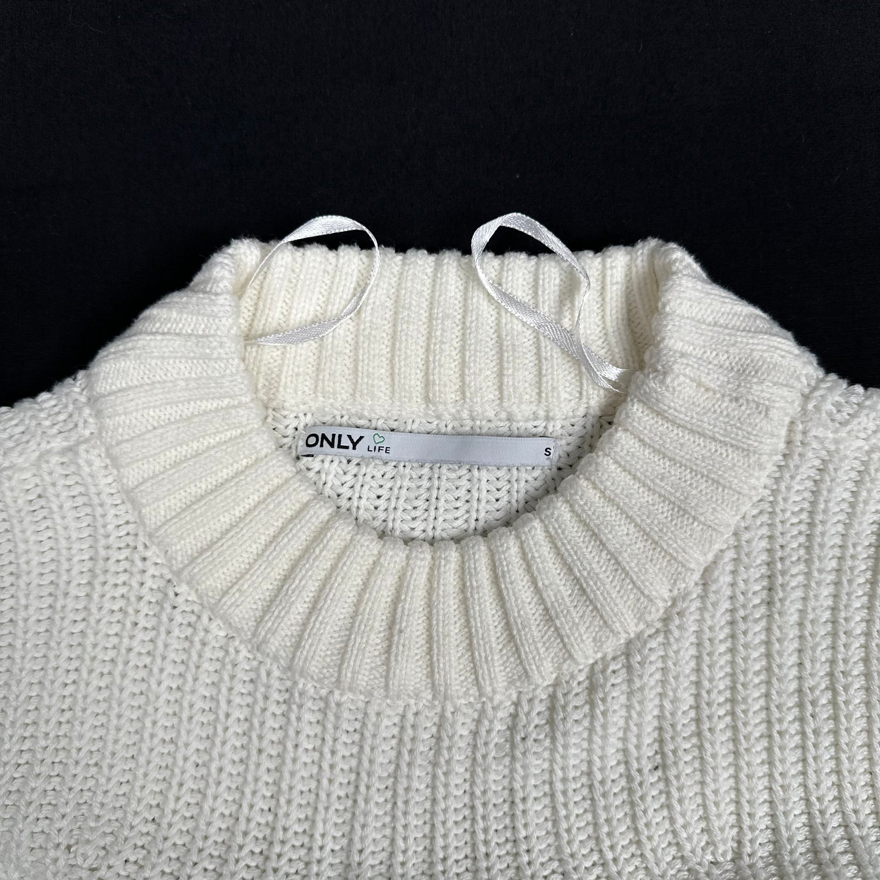Only - sweater - White - (Storlek: S)