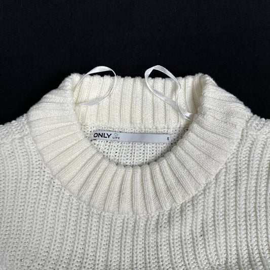 Only - sweater - White - (Storlek: S)