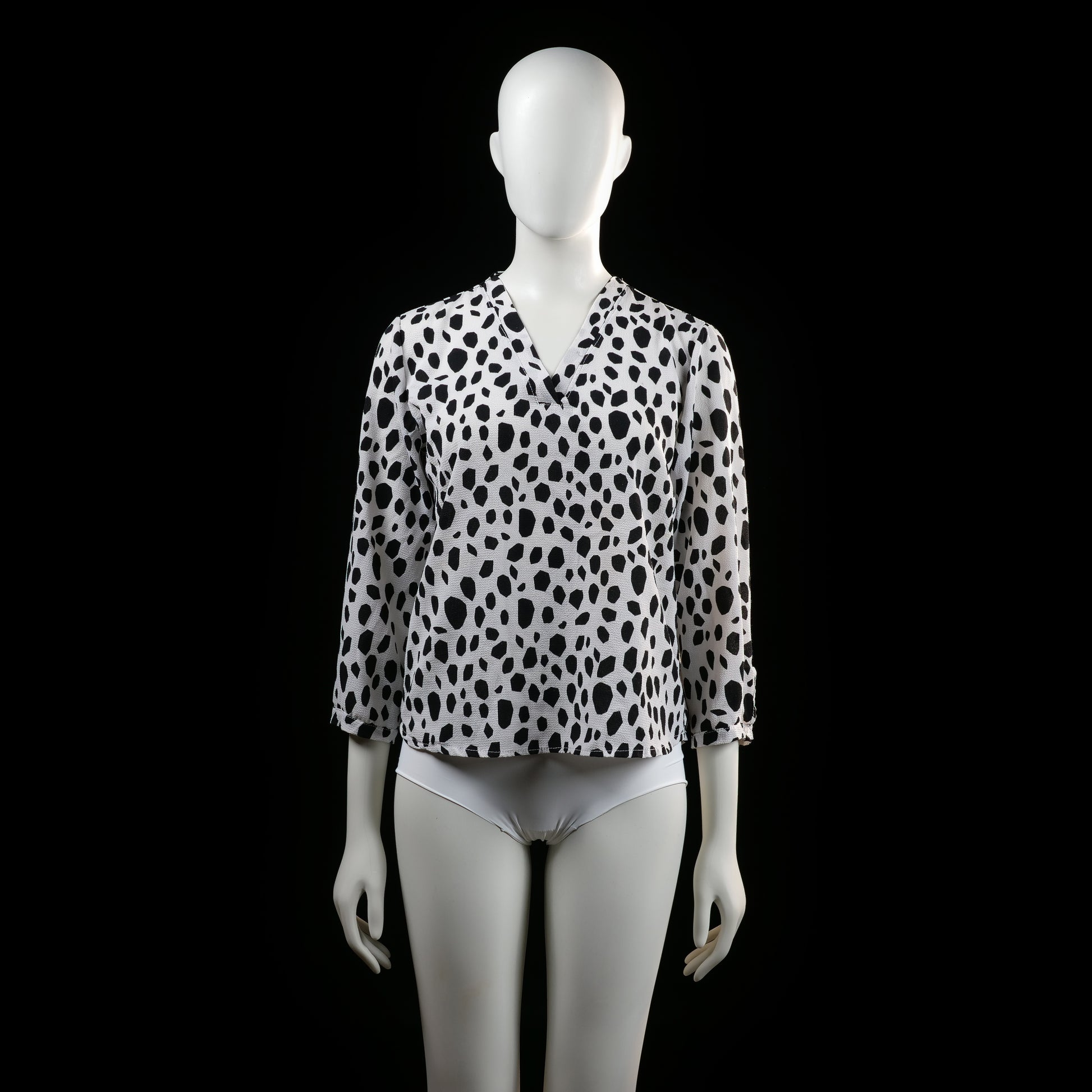 Savinni - blouse - White, Black - (Storlek: S)