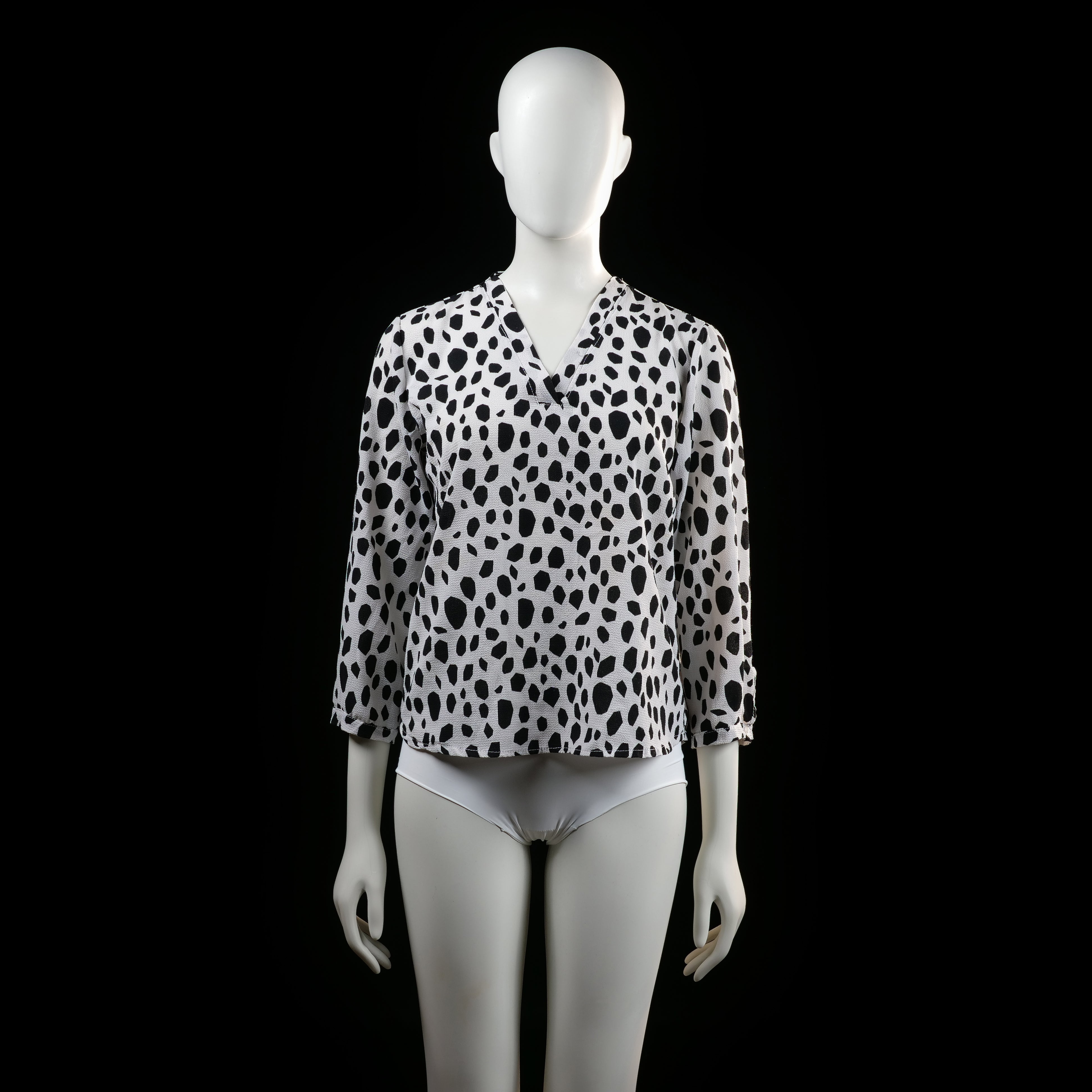 Savinni - blouse - White, Black - (Storlek: S)