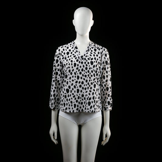 Savinni - blouse - White, Black - (Storlek: S)