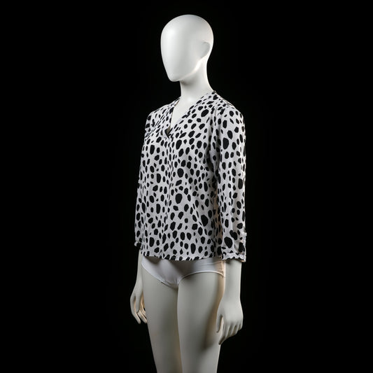 Savinni - blouse - White, Black - (Storlek: S)